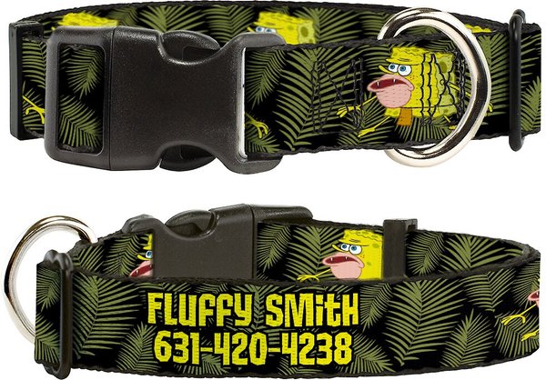 Show full view: Buckle-Down Spongebob Squarepant Polyester Personalized Dog Collar, Small slide 1 of 7