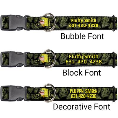 Show full view: Buckle-Down Spongebob Squarepant Polyester Personalized Dog Collar, Small slide 3 of 8