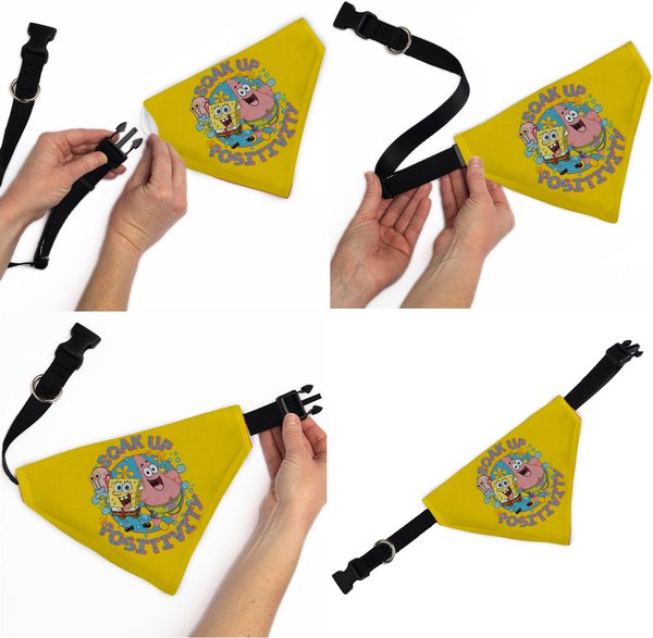 Buckle-Down Spongebob Squarepants & Friends Soak Up Positivity Yellow Dog Bandana