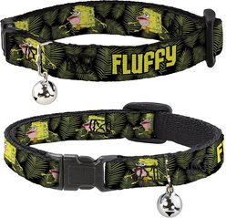 Buckle-Down Spongebob Squarepants Primitive Sponge Pose & Leaves Personalized Breakaway Cat Collar with Bell