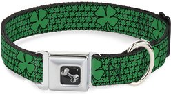 Buckle-Down St. Pat's Clovers Dog Collar, Large, Green
