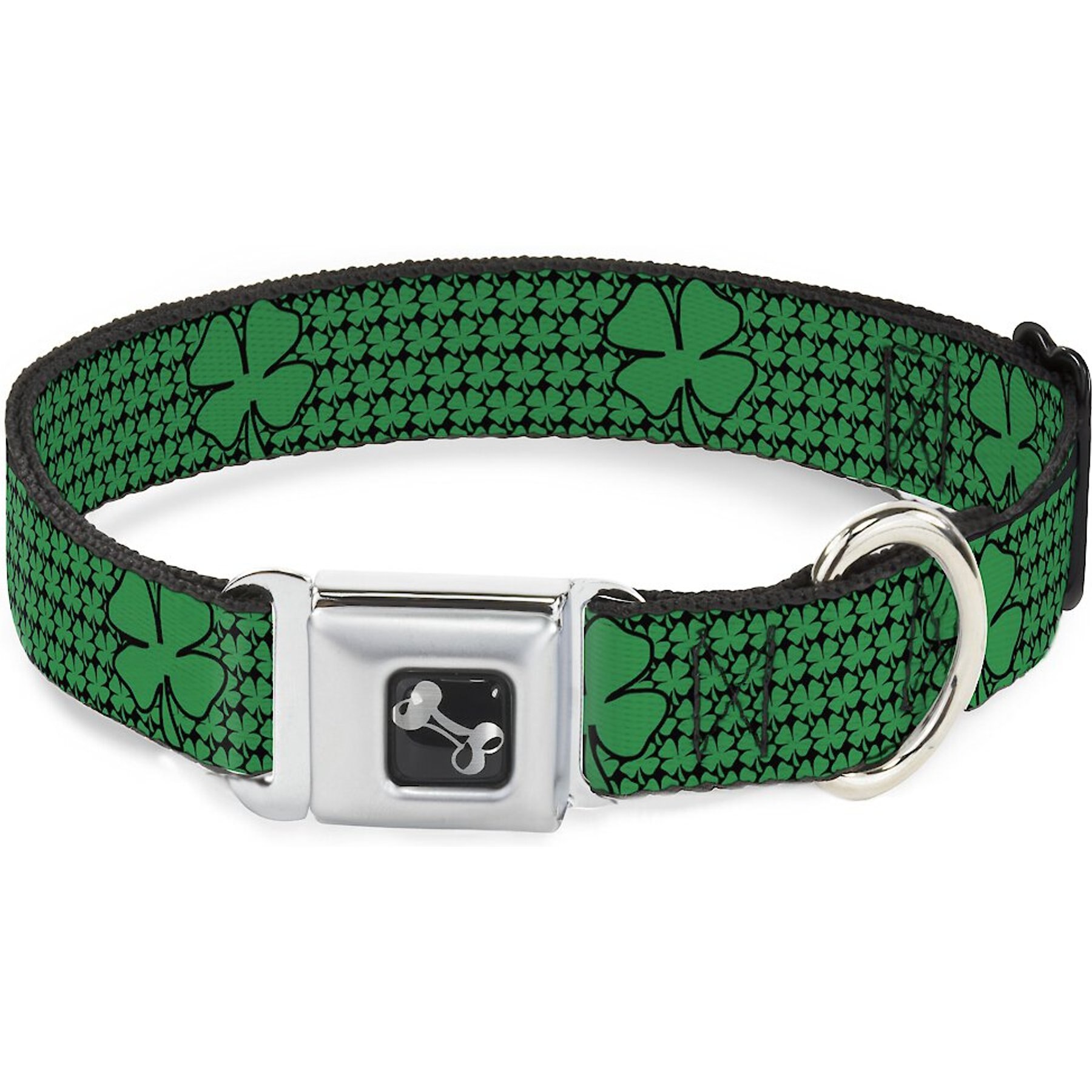 Buckle-Down St. Pat's Clovers Dog Collar, Large, Green