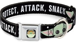 Buckle-Down Star Wars Baby Yoda the Child Chibi Face Protect Attack Polyester Dog Collar, Small Wide: 13 to 18-in neck, 1.5-in wide