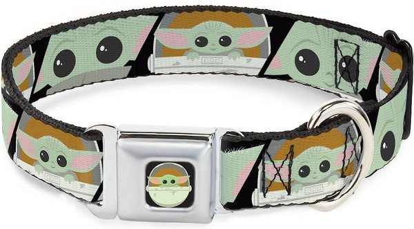 Buckle-Down Star Wars Baby Yoda the Child Chibi Pod Face Blocks Polyester Dog Collar