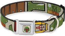 Buckle-Down Star Wars Boba Fett Helmet Polyester Dog Collar, Medium: 11 to 17-in neck, 1-in wide