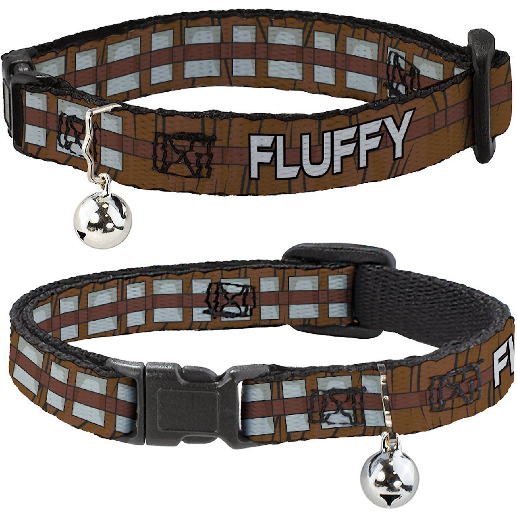 Star Wars Chewbacca Bandolier Bounding Personalized Breakaway Cat Collar with Bell Buckle-Down
