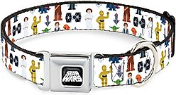 Buckle-Down Star Wars Classic Characters Collage Metal Seatbelt Buckle Dog Collar, White, Small: 13 to 17-in neck, 1.5-in wide