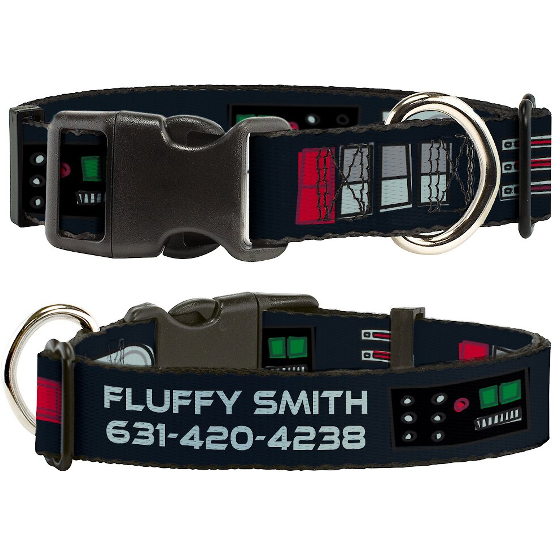 Star Wars Darth Vader Utility Belt Bounding Personalized Dog Collar, Large Buckle-Down