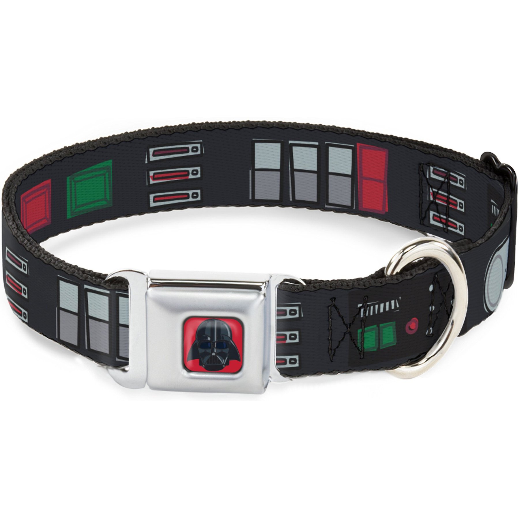 Star Wars Darth Vader Utility Belt Polyester Seatbelt Buckle Dog Collar, Medium: 11 to 17-in neck, 1-in wide Buckle-Down