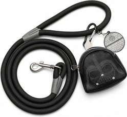 Buckle-Down Star Wars Embellishment Dog Leash with Waste Bag Dispenser, Black, 4.5-ft long, 2.5-in wide