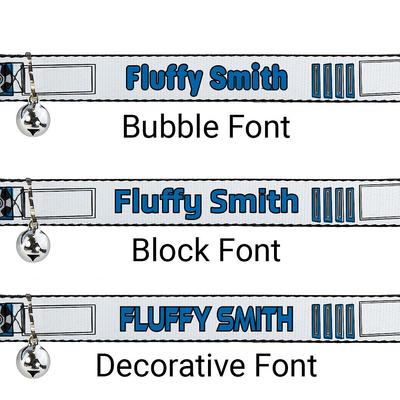 Show full view: Buckle-Down Star Wars R2-D2 Bounding Parts Personalized Breakaway Cat Collar with Bell slide 2 of 3