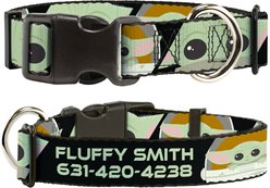 Buckle-Down Star Wars The Child Chibi Face Blocks Polyester Personalized Dog Collar, Medium