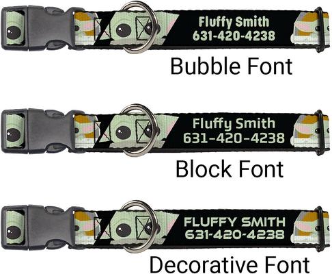 Show full view: Buckle-Down Star Wars The Child Chibi Face Blocks Polyester Personalized Dog Collar, Medium slide 2 of 7