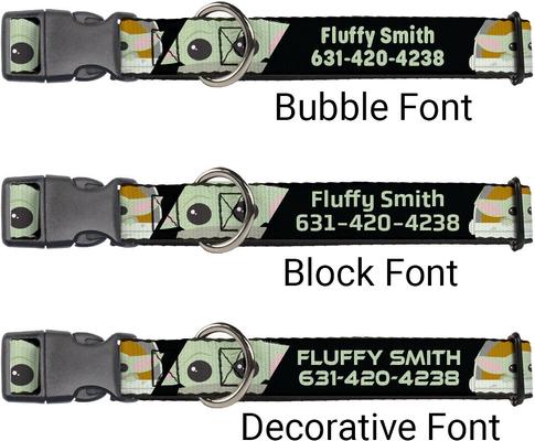 Show full view: Buckle-Down Star Wars The Child Chibi Face Blocks Polyester Personalized Dog Collar, Small slide 2 of 7