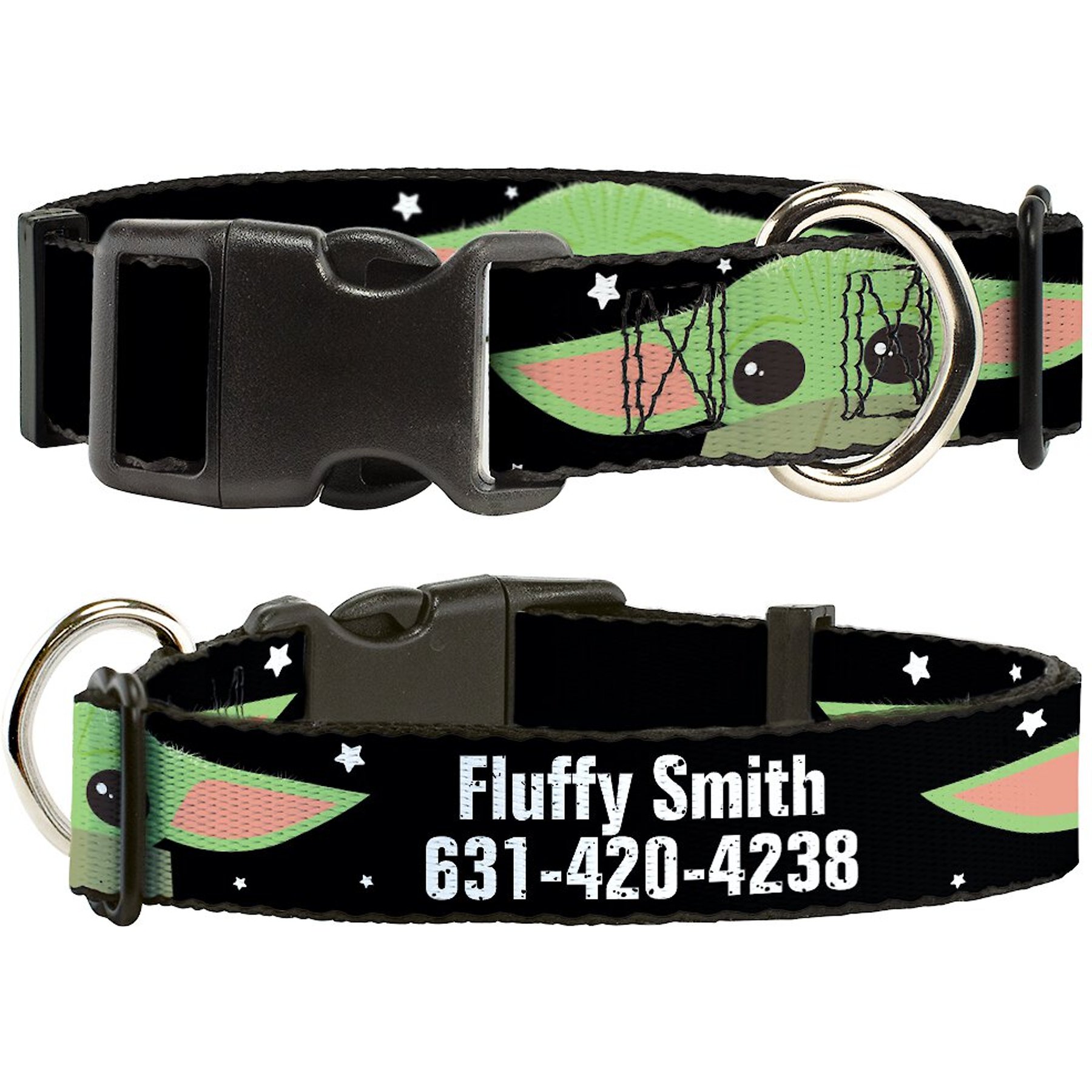Star Wars The Child Chibi Face Polyester Personalized Dog Collar, Medium Buckle-Down