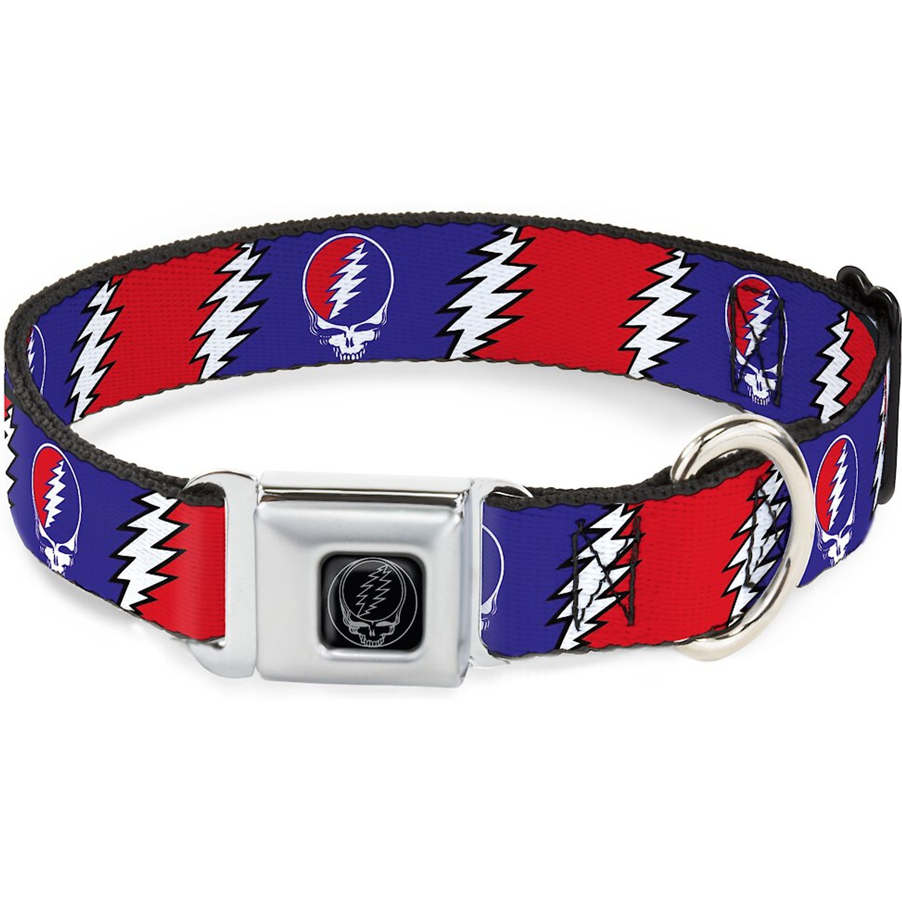 Buckle-Down Steal Your Face with Lightning Bolt Dog Collar, Wide-Small