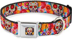 Buckle-Down Sugar Skull Starburst Dog Collar, Medium