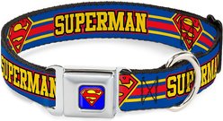 Buckle-Down Superman Polyester Dog Collar, Large: 15 to 26-in neck, 1-in wide