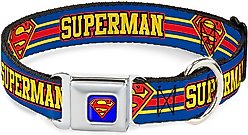 Buckle-Down Superman Polyester Dog Collar, Small: 9 to 15-in neck, 1-in wide