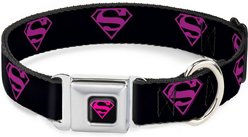 Buckle-Down Superman Shield Polyester Dog Collar, Small: 9 to 15-in neck, 1-in wide