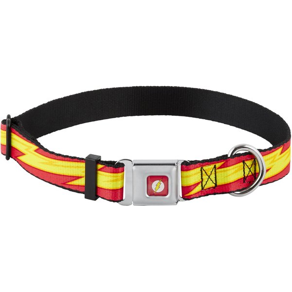 Buckle-Down Seatbelt Buckle Hocus Pocus Thackery Binx Cat Silhouette Dog Collar, Orange & Black