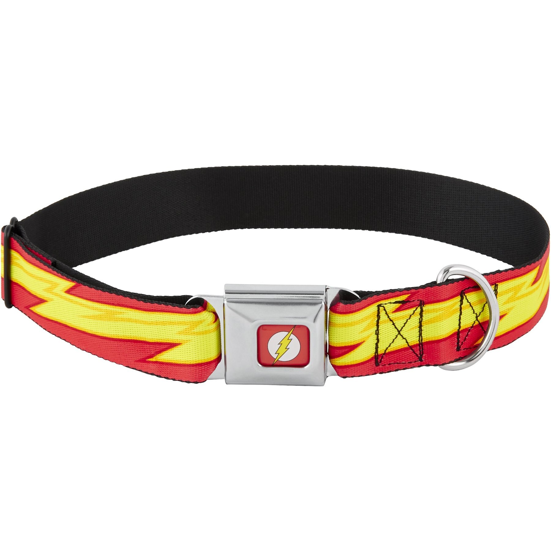 Buckle-Down The Flash Seatbelt Buckle Dog Collar, Wide Large