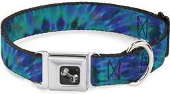 Buckle-Down Tie Dye Green Dog Collar, Wide-Small