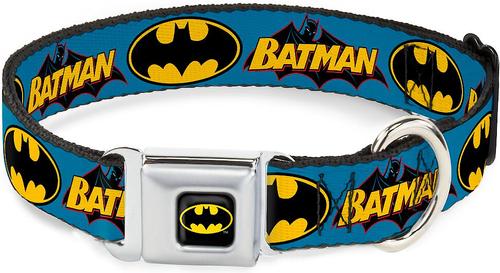 Show full view: Buckle-Down Vintage Batman Logo & Bat Signal Dog Collar, Medium slide 1 of 9