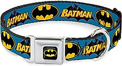 Buckle-Down Vintage Batman Logo & Bat Signal Dog Collar, Wide-Large