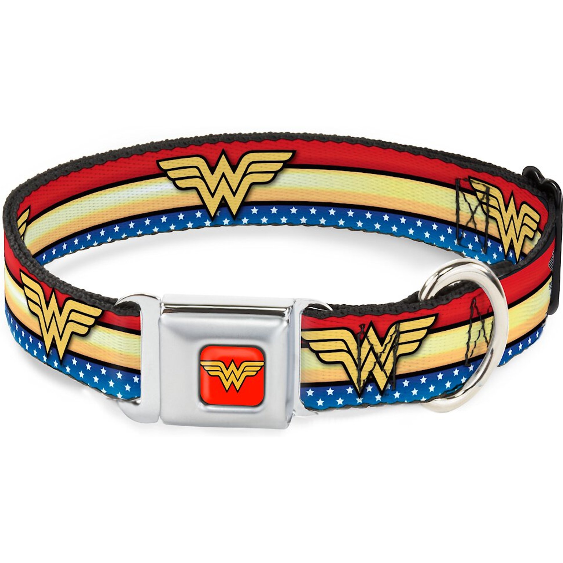 Buckle-Down Wonder Woman Polyester Dog Collar, Medium Wide: 16 to 23-in neck, 1.5-in wide
