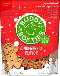 Buddy Biscuits Buddy Softies Holiday Treats Gingerbread Flavor Soft & Chewy Dog Treats, 6-oz bag