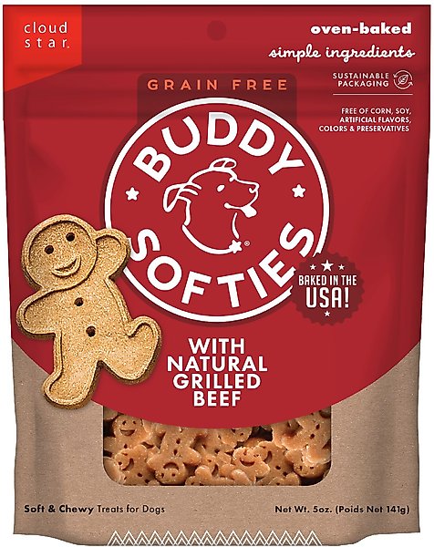 Buddy Biscuits Softies with Grilled Beef Grain-Free Soft & Chewy Dog Treats, 5-oz bag
