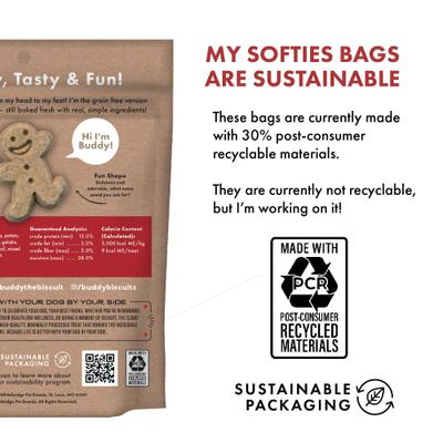 Show full view: Buddy Biscuits Softies with Grilled Beef Grain-Free Soft & Chewy Dog Treats, 5-oz bag slide 6 of 11
