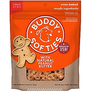 Buddy Biscuits Softies with Peanut Butter Soft & Chewy Dog Treats, 6-oz bag