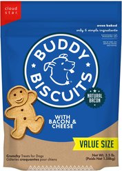 Buddy Biscuits with Bacon & Cheese Oven Baked Dog Treats, 3.5-lb bag
