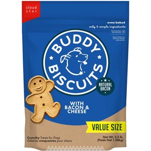 Buddy Biscuits with Bacon & Cheese Oven Baked Dog Treats, 3.5-lb bag