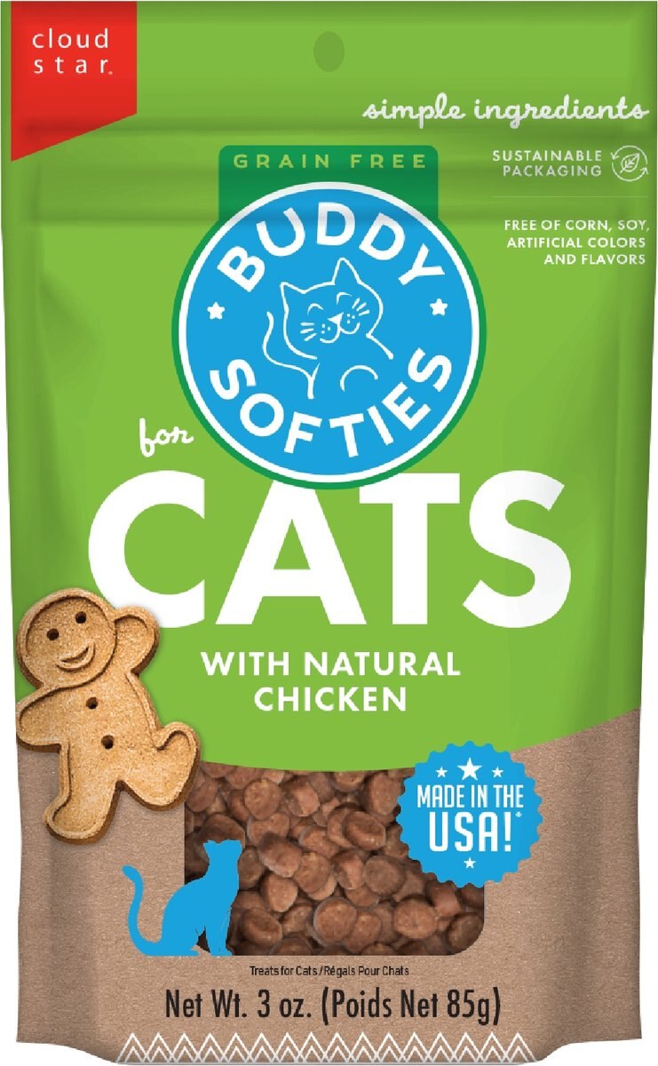 Buddy Biscuits with Natural Chicken Grain-Free Cat Treats, 3-oz bag
