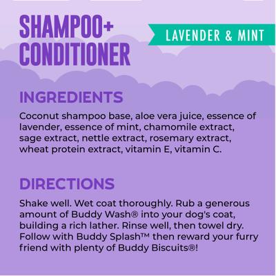 Show full view: Buddy Wash Original Lavender & Mint Dog Spritzer & Conditioner & Buddy Wash Original Lavender & Mint Dog Shampoo & Conditioner, 16-fl oz bottle slide 9 of 10