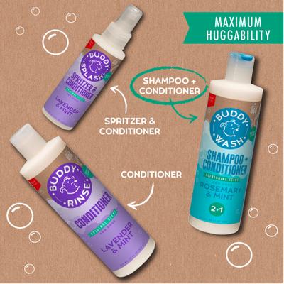 Show full view: Buddy Wash Refreshing Rosemary & Mint Dog Shampoo & Conditioner, 16-fl oz bottle slide 7 of 10