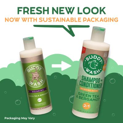 Show full view: Buddy Wash Relaxing Green Tea & Bergamot Dog Shampoo & Conditioner, 16-oz bottle + Frisco Rubber Duckie Dog & Cat Curry Brush slide 3 of 9