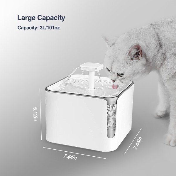 Bueteka Automatic Cat Water Fountain, White, Medium