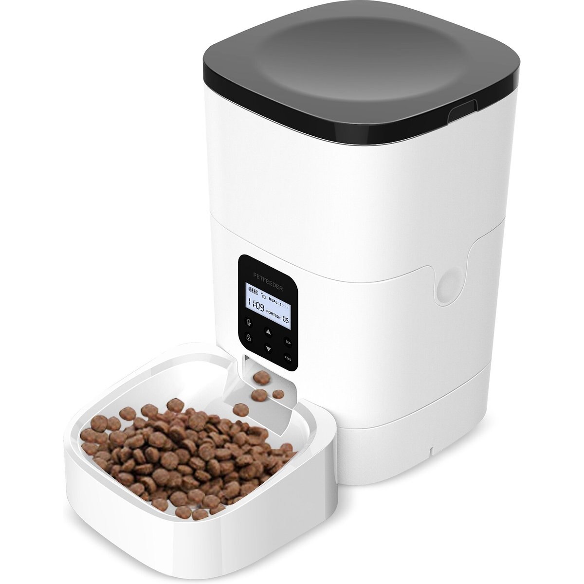 Bueteka Automatic Dog & Cat Feeder, White, Medium