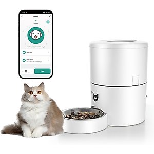 Bueteka Smart Automatic Dog & Cat Food Dispenser, White, 4-liter