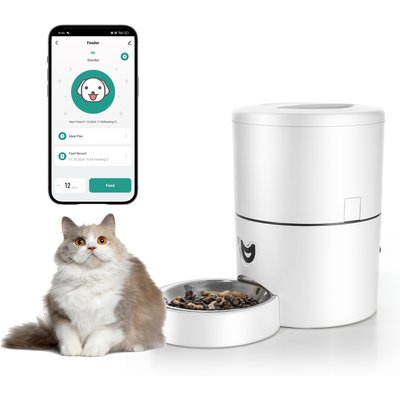 Bueteka Bueteka Smart Automatic Dog & Cat Food Dispenser, White, 4-liter