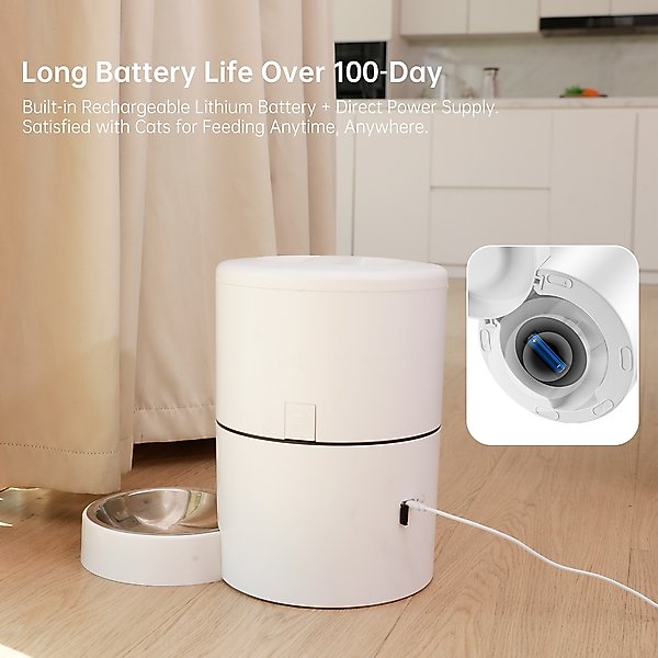 Show full view: Bueteka Smart Automatic Dog & Cat Food Dispenser, White, 4-liter slide 8 of 10
