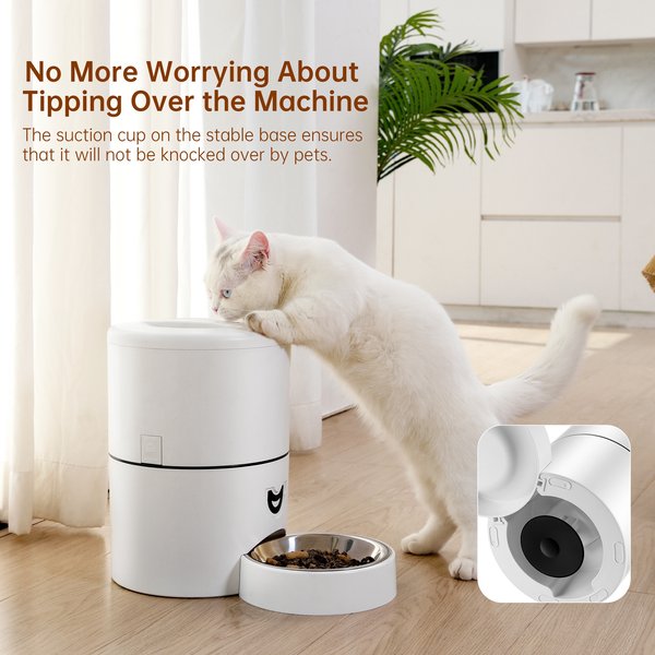 Show full view: Bueteka Smart Automatic Dog & Cat Food Dispenser, White, 4-liter slide 4 of 10