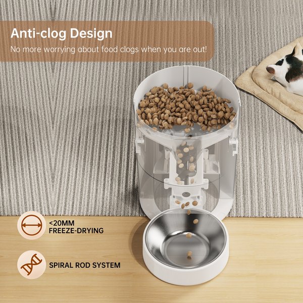 Show full view: Bueteka Smart Automatic Dog & Cat Food Dispenser, White, 4-liter slide 6 of 10