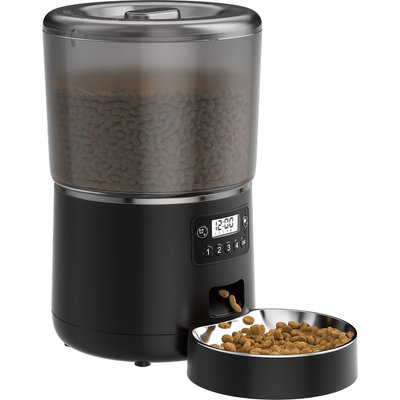 Bueteka Bueteka Smart Feed Automatic Programmable Anti-Jamming Food Design Timed Cat Feeder, 4-lit, Black