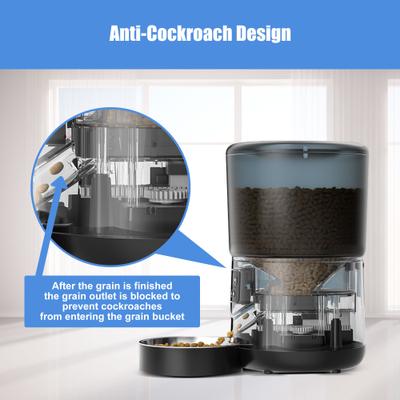 Show full view: Bueteka Smart Feed Automatic Programmable Anti-Jamming Food Design Timed Cat Feeder, 4-lit, Black slide 4 of 11