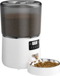 Bueteka Smart Feed Automatic Programmable Anti-Jamming Food Design Timed Cat Feeder, 4-lit, White